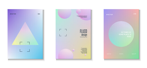 Minimal Shape. Aesthetic Hologram Poster. Gradient Design. Fluorescent Sphere Template. Purple Triangle Set. Digital Banner. 3d Background. Blue Minimal Shape