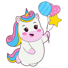 unicorn with balloons