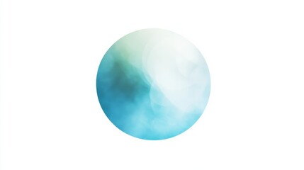 A white background with a gradient of blue and green features an irregular circular blur in the center