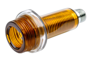 Amber Glass Electrical Component with Screw Thread Close up