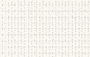 A white background featuring a minimalist grid pattern composed of black dots
