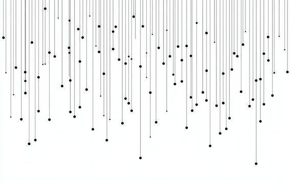 A minimalist white grid pattern featuring black dots on a clean white background