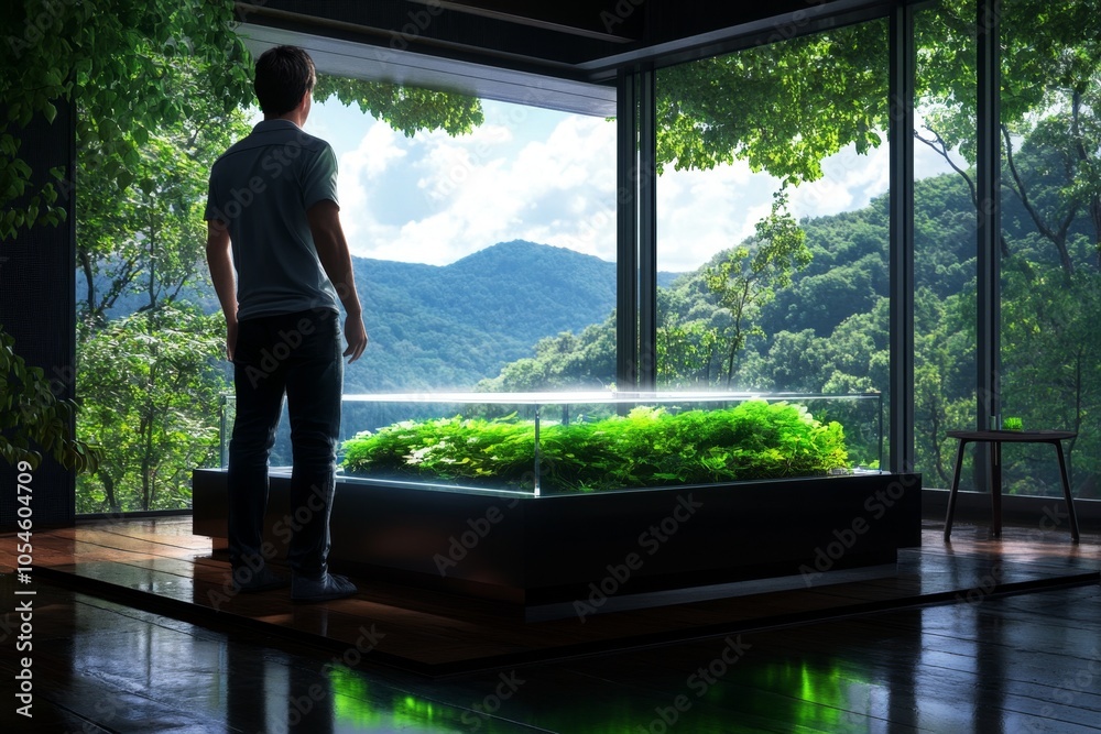 Poster A fantasy scene of a professional working in an enchanted office with a magical, glowing desk and ethereal light streaming through the windows