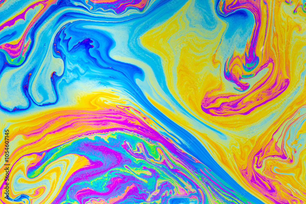 Wall mural psychedelic multicolored background abstract. rainbow colors. patterns background. photo macro shot 