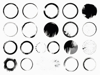 Set of grunge circles background, grunge round shapes