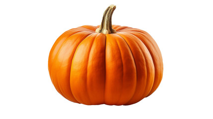 Obraz premium A bright orange pumpkin isolated on a white or translated background.