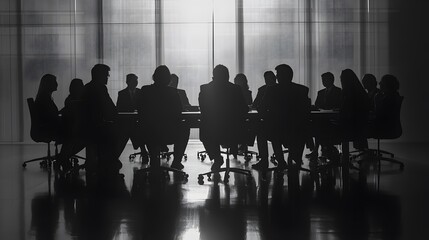 Business People Silhouette Working Meeting Conference Concept. 