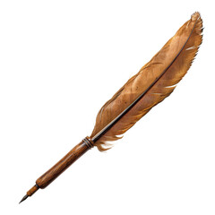 vintage-style quill pen illustration, transparent background