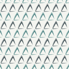 Triangle motif minimal geometric print. Paint brush seamless pattern. Freehand design background. Trendy handdrawn modern simple geo ornament. Artistic hand drawn abstract vector wallpaper