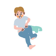 子どもが着替えをする様子