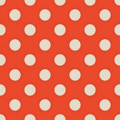 Seamless red and white polka dot pattern background for design projects

