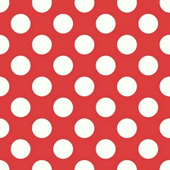 Seamless red and white polka dot pattern background for design projects

