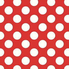 Seamless red and white polka dot pattern background for design projects

