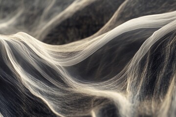 Naklejka premium Detailed view of photorealistic microscopic linen fibers showcasing their texture and structure under high magnification in a laboratory setting
