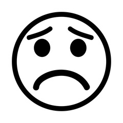 icon sad and worried face emoji