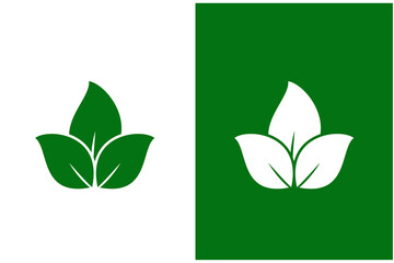 Leaf icon vector logo template ,eco leaf design