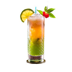 Colorful cocktail drinks with ice