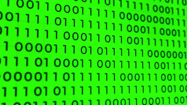 green screen binary number technology abstract motion background, loop animation, programming, computer coding concept