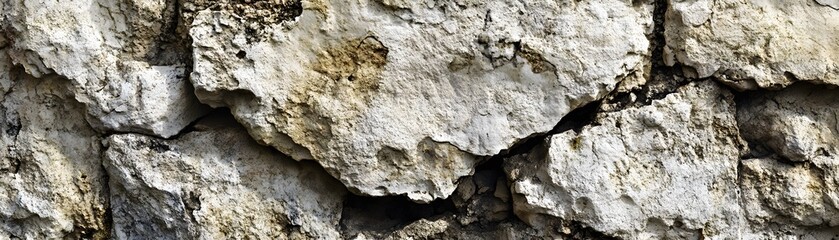 Naklejka premium A Close-Up of Weathered Rock with Cracks and Uneven Texture
