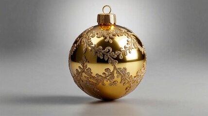 Christmas Ornament Ball in Gold - AI Illustrated