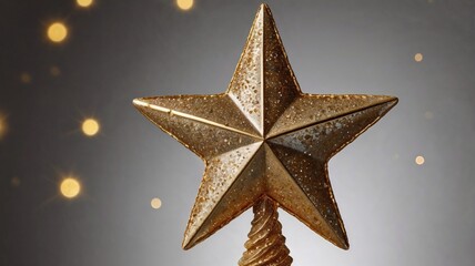 Christmas Tree Topper Star in Gold - AI Illustrated