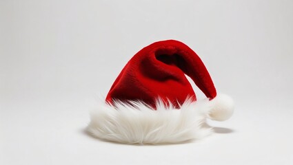 Red Santa Hat with White Fur Trim - AI Illustrated