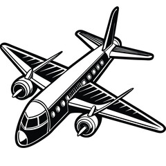 Plane vector silhouette icon with Transparent Background Clipart.