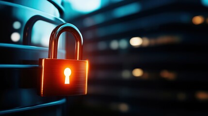 Close-up of a padlock symbolizing security and protection in a digital world.