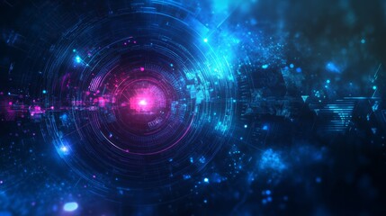 Fototapeta premium Technology innovation background, futuristic AI symbols, modern design, space for overlays