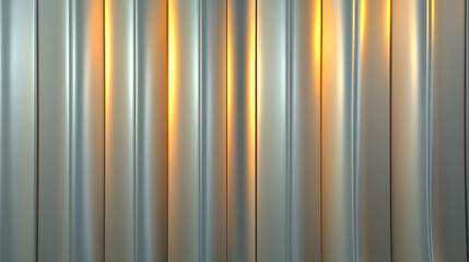 Obraz premium Sleek metallic columns with warm light reflections create modern ambiance.