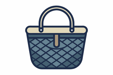 wicker bag on vector art illustratio