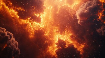 Obraz premium Fiery Abstract Background of Flames and Smoke