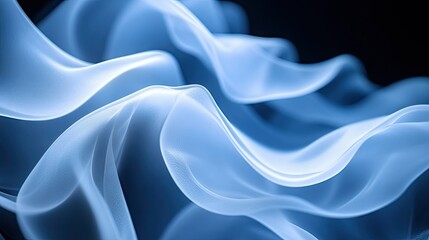 Ethereal Blue Fabric Flowing in Soft Light