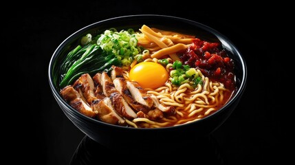 Delicious Ramen Bowl with Chicken and Egg