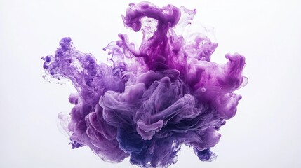 Fototapeta premium Vibrant Purple Smoke Swirls on White Background