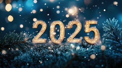 Sparkling 2025 New Year Celebration Scene