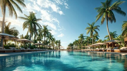 Serene Tropical Poolside Escape at Luxury Resort