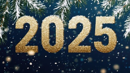Glittering New Year 2025 Celebration Background