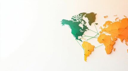 Obraz premium A colorful map of the world with the United States, Europe. Idea of climate change progress