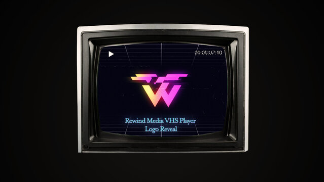 Retro TV Rewind Media VHS Player Logo Reveal 62 1:1 16:9 9:16