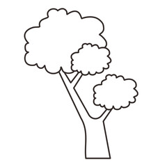 Tree Line art Hand drawn illustration 