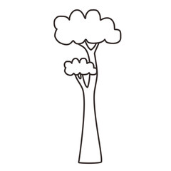 Tree Line art Hand drawn illustration 