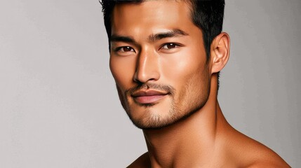 Fototapeta premium Portrait of Confident Male with Strong Features