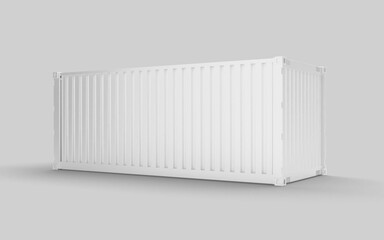 blank container shipping for mockup on white background	