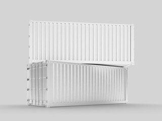 blank container shipping for mockup on white background	