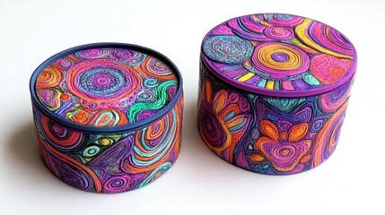 Colorful Decorative Boxes with Intricate Patterns