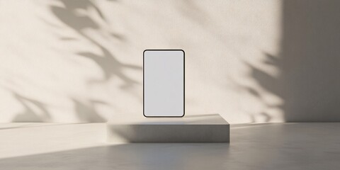 White Smartphone Mockup with Blank Screen