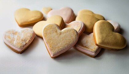 heart shaped cookies on a plate