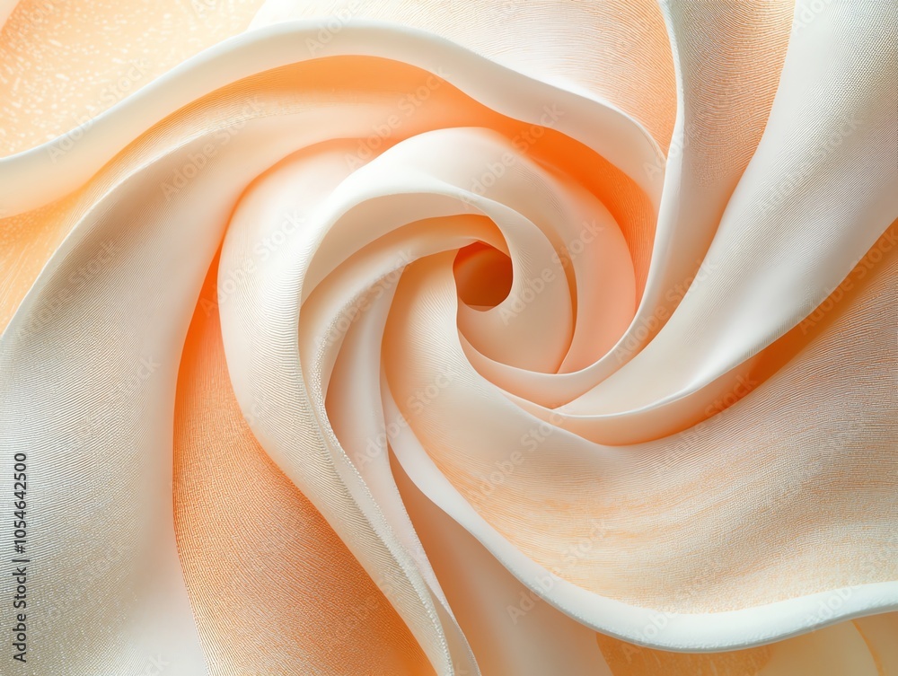 Aufkleber Abstract swirl pattern of soft, peach-colored fabric with a slight texture.