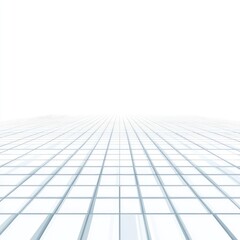 White square tiles recede to distant vanishing point.